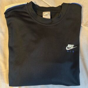 Nike Air Black Long Sleeve Shirt With Gray & Blue Detailing